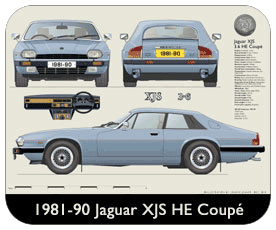 Jaguar XJS HE Coupe 1981-90 Place Mat, Small